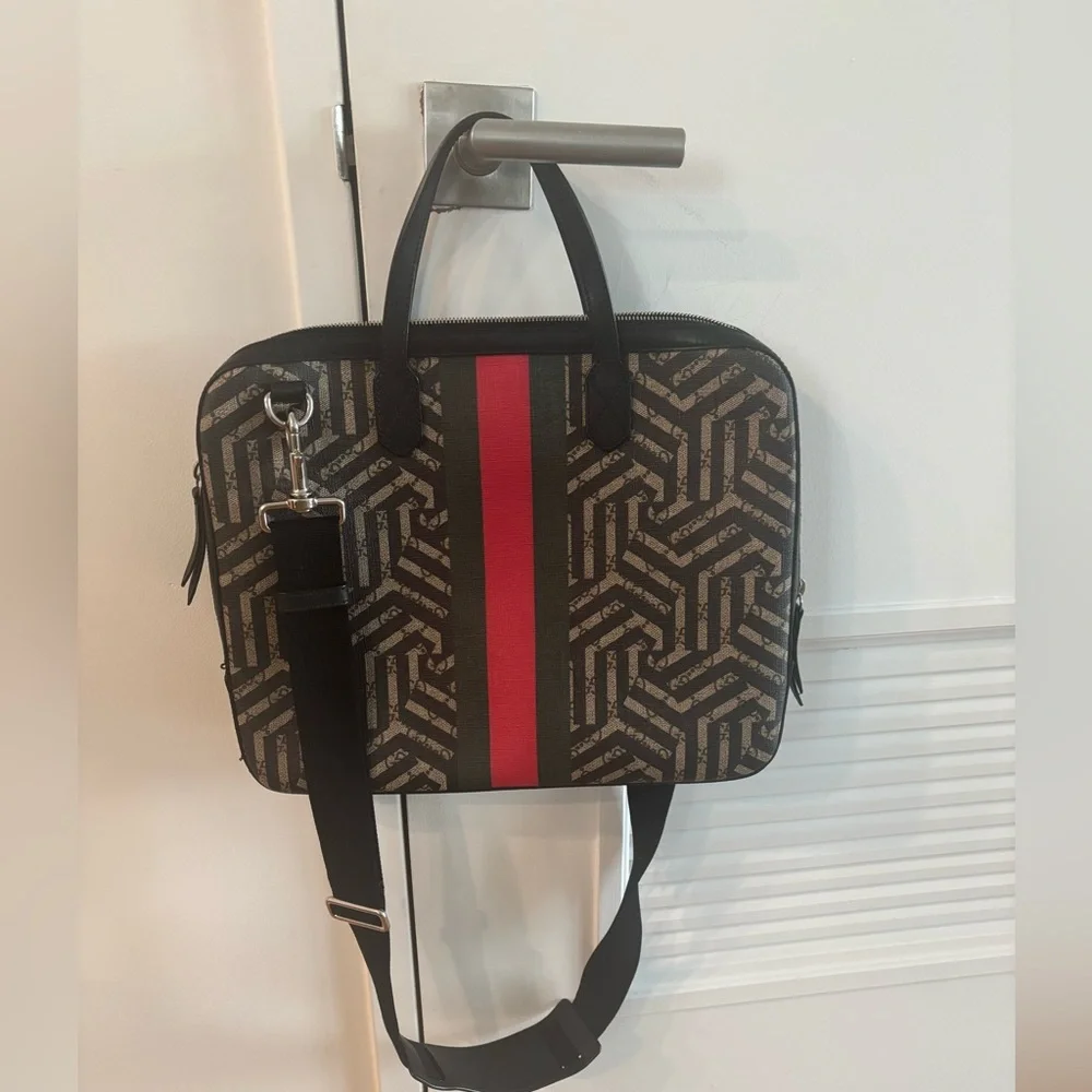 Gucci Special Edition GG Kaleido Laptop Bag with Red Center Stripe And Bee Logo
